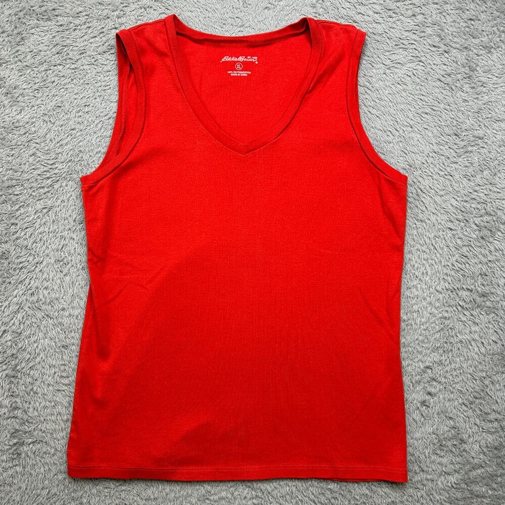 New Eddie Bauer Tank Womens XL Red Sleeveless Shirt Top Excellent